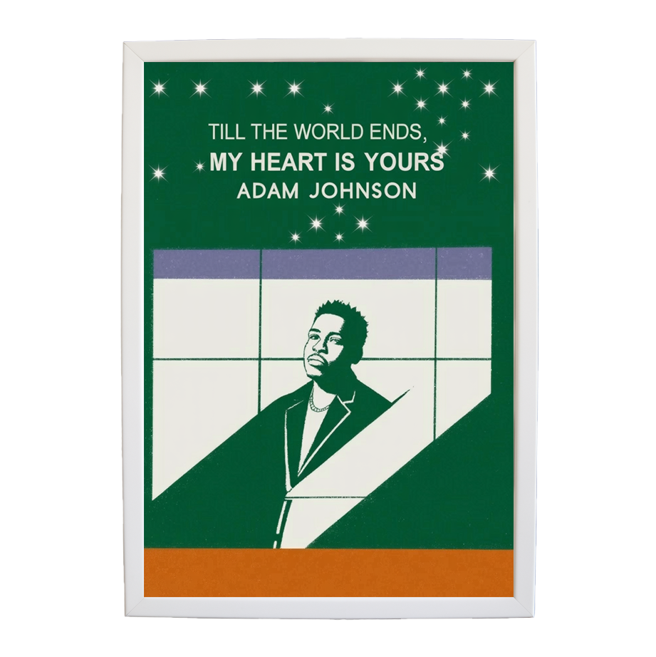 Adam Johnson 'Till The World Ends, My Heart Is Yours' art print #59 — music-inspired wall decor by Music Stag