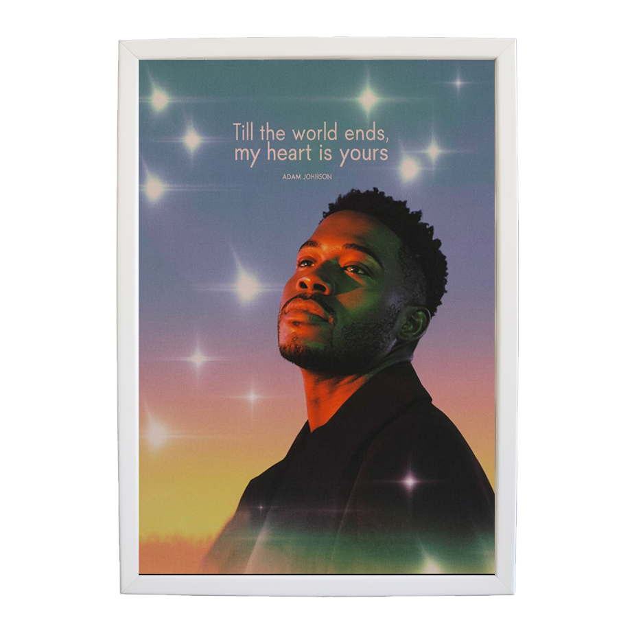 Adam Johnson 'Till The World Ends, My Heart Is Yours' art print #60 — music-inspired wall decor by Music Stag
