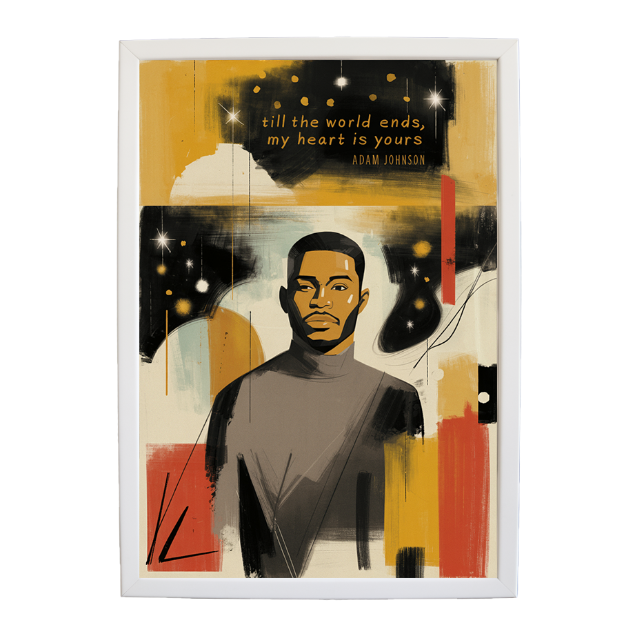 Adam Johnson 'Till The World Ends, My Heart Is Yours' art print #77 — music-inspired wall decor by Music Stag