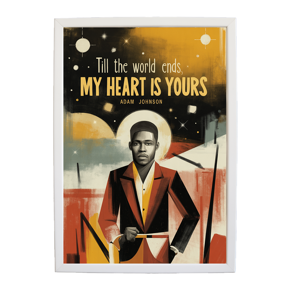 Adam Johnson 'Till The World Ends, My Heart Is Yours' art print #78 — music-inspired wall decor by Music Stag