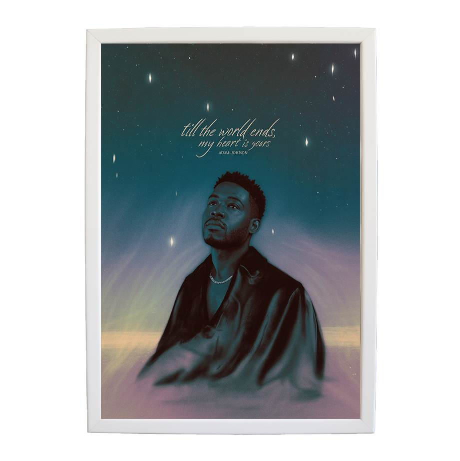 Adam Johnson 'Till The World Ends, My Heart Is Yours' art print #80 — music-inspired wall decor by Music Stag