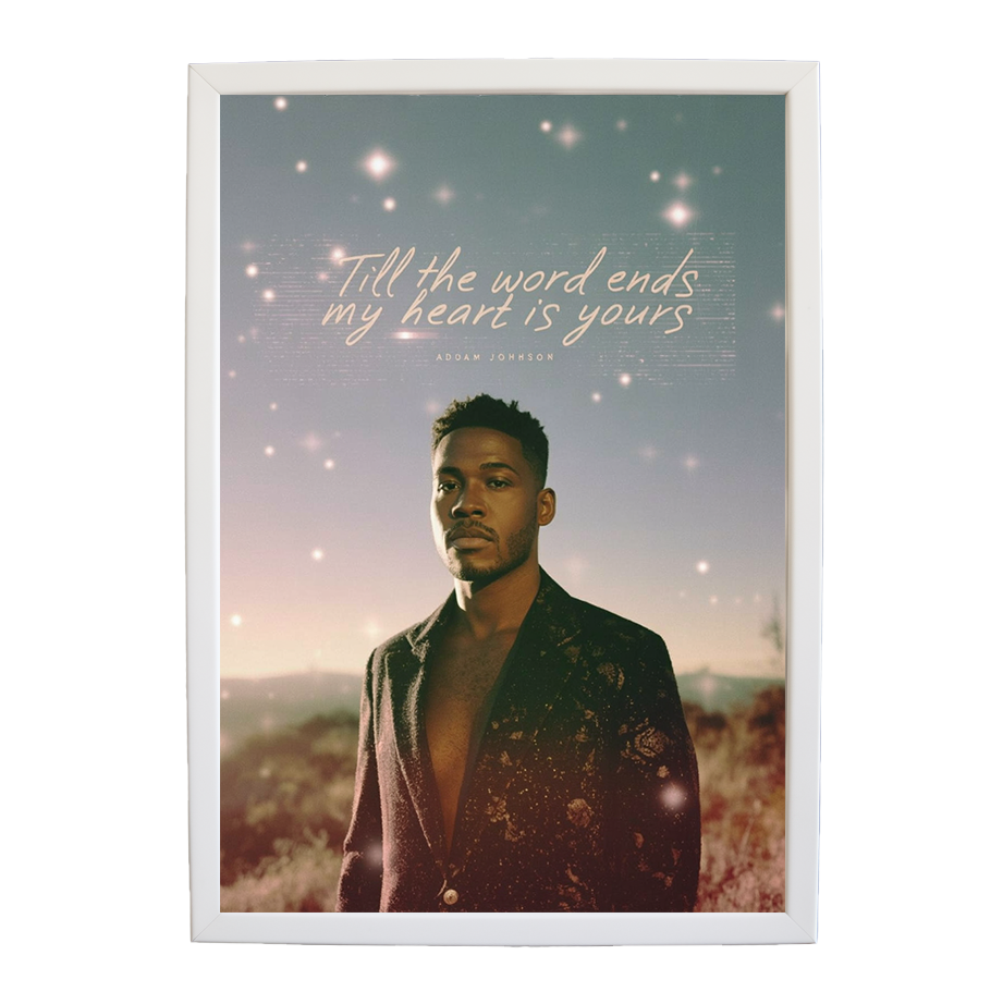 Adam Johnson 'Till The World Ends, My Heart Is Yours' art print #81 — music-inspired wall decor by Music Stag