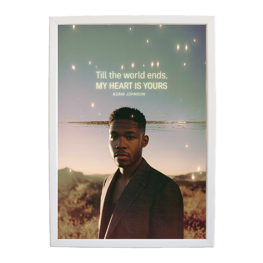 Adam Johnson 'Till The World Ends, My Heart Is Yours' art print #84 — music-inspired wall decor by Music Stag