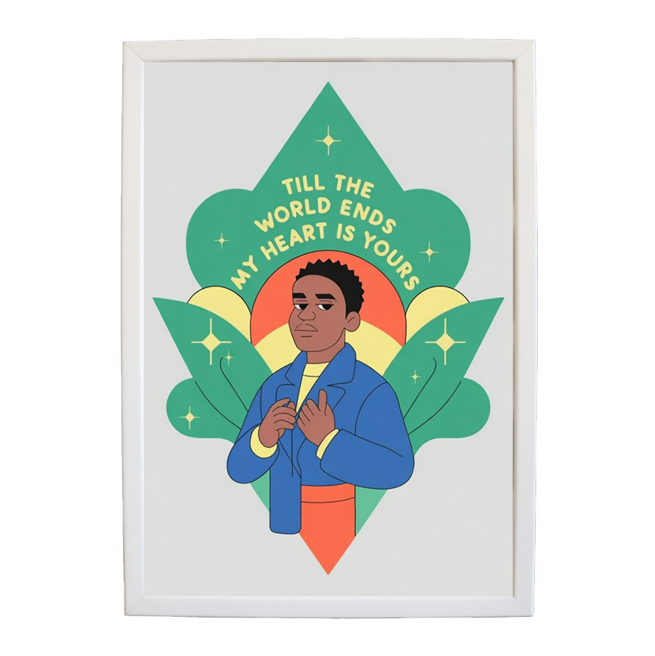 Adam Johnson 'Till The World Ends, My Heart Is Yours' art print #89 — music-inspired wall decor by Music Stag