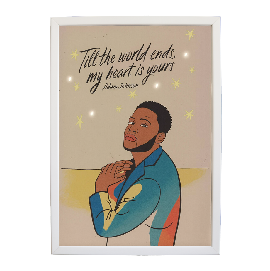Adam Johnson 'Till The World Ends, My Heart Is Yours' art print #99 — music-inspired wall decor by Music Stag
