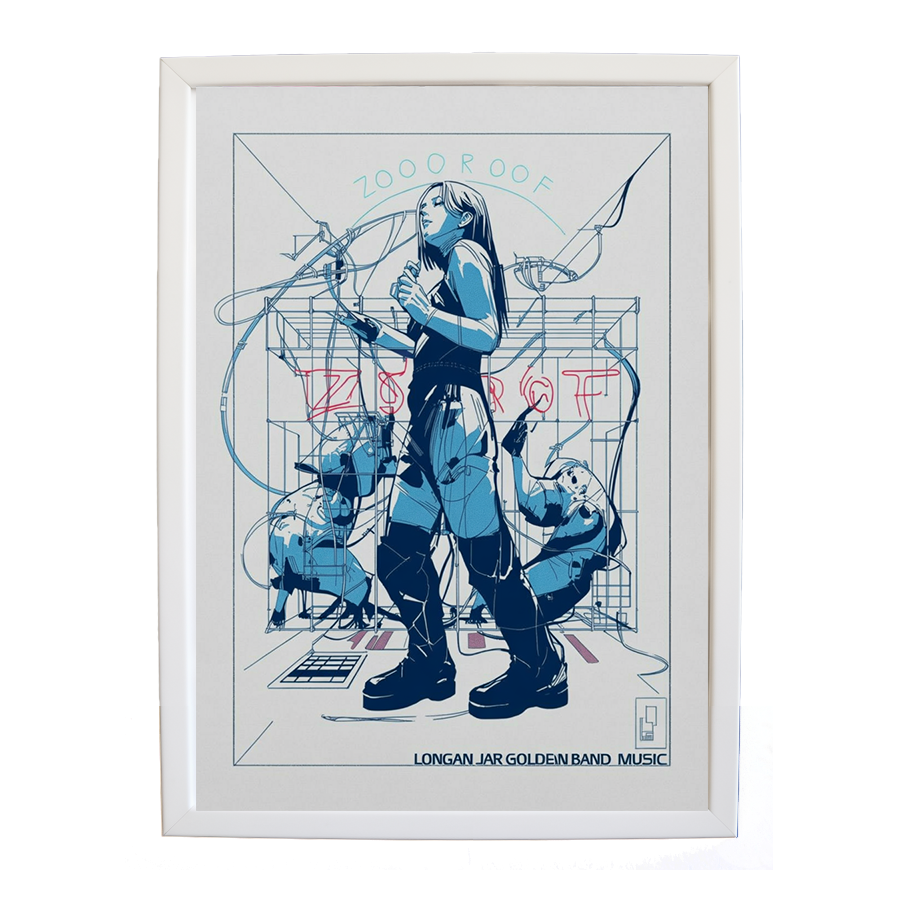 Longan Jar Golden Band Music – Art Music Print – wall art print – Zoo or Oof – pulsing EDM, electronic, dance – Music Stag