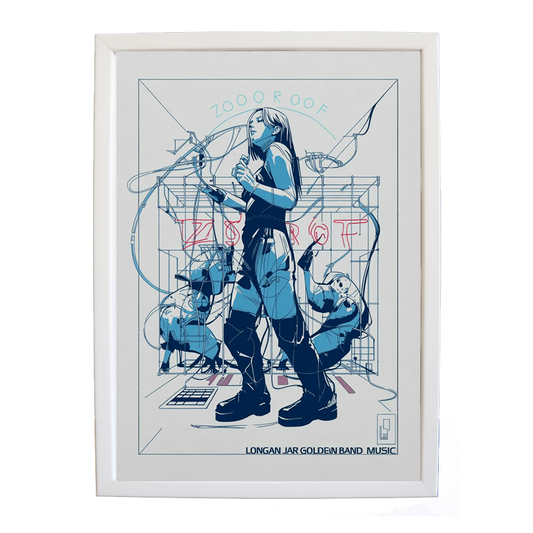 Longan Jar Golden Band Music – Art Music Print – wall art print – Zoo or Oof – pulsing EDM, electronic, dance – Music Stag