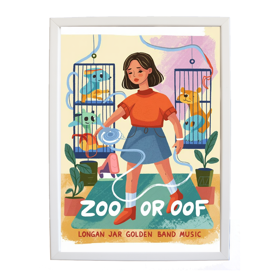 Longan Jar Golden Band Music – Contemporary Music Wall Art – wall art print – Zoo or Oof – pulsing EDM, electronic, dance – Music Stag