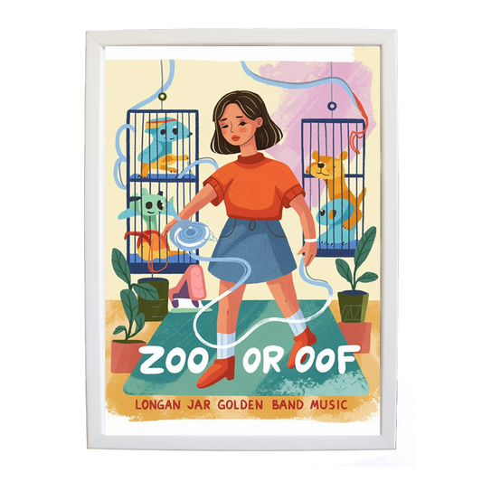 Longan Jar Golden Band Music – Contemporary Music Wall Art – wall art print – Zoo or Oof – pulsing EDM, electronic, dance – Music Stag