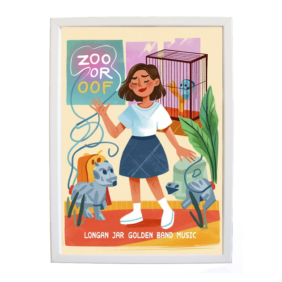 Longan Jar Golden Band Music – Music Wall Art Print – wall art print – Zoo or Oof – pulsing EDM, electronic, dance – Music Stag