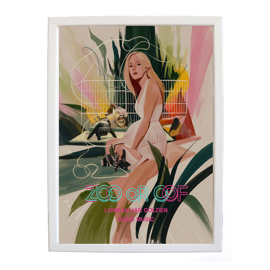 Longan Jar Golden Band Music – Minimalist Music Poster – wall art print – Zoo or Oof – pulsing EDM, electronic, dance – Music Stag