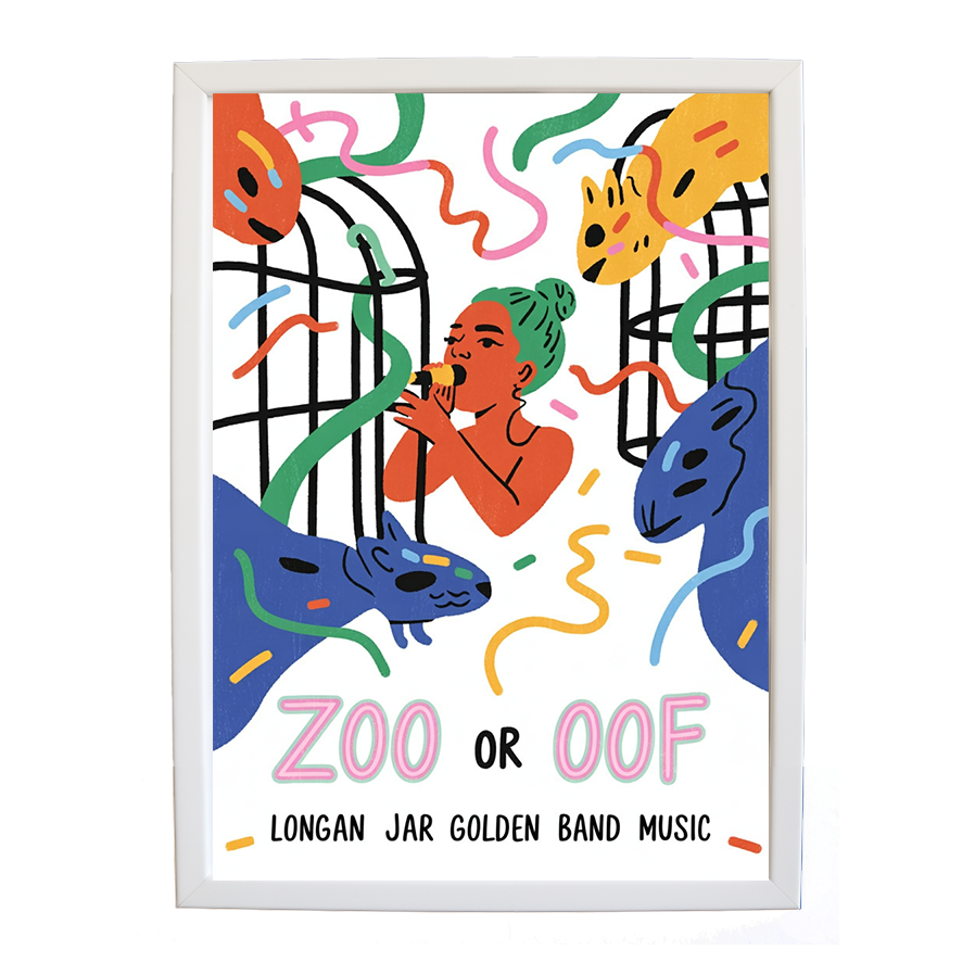 Longan Jar Golden Band Music – Wall Art Print – wall art print – Zoo or Oof – pulsing EDM, electronic, dance – Music Stag