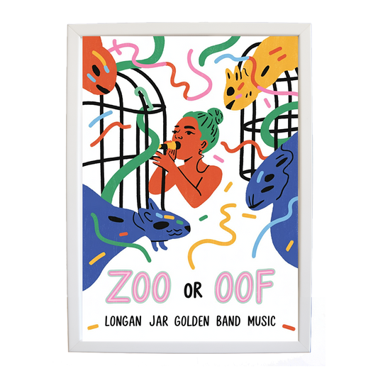 Longan Jar Golden Band Music – Wall Art Print – wall art print – Zoo or Oof – pulsing EDM, electronic, dance – Music Stag