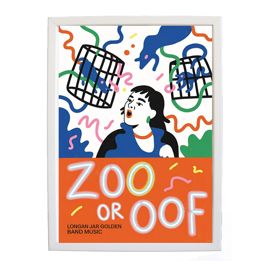 Longan Jar Golden Band Music – Album Art Print – wall art print – Zoo or Oof – pulsing EDM, electronic, dance – Music Stag