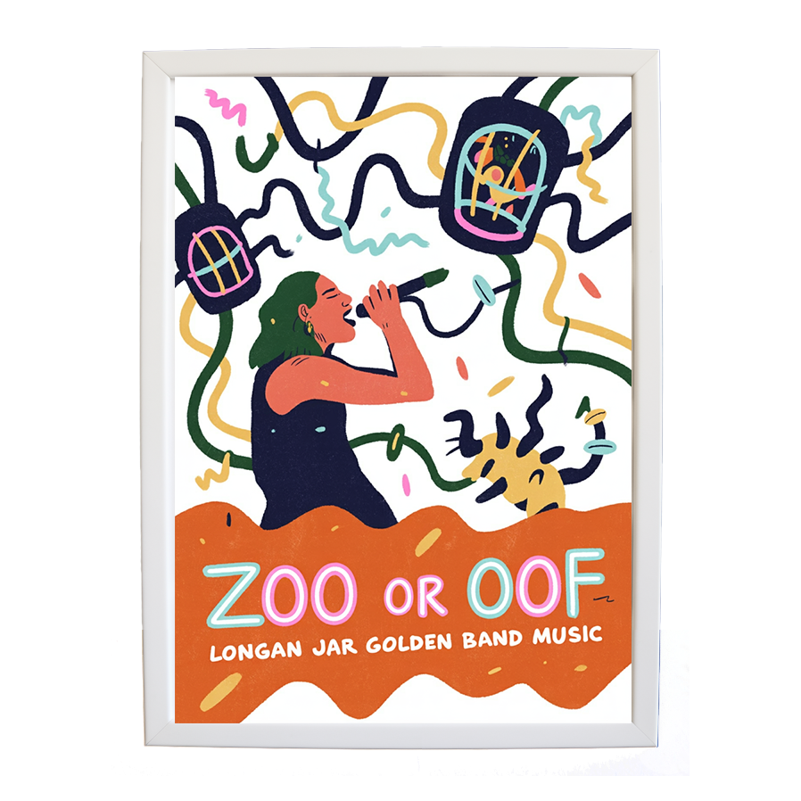 Longan Jar Golden Band Music – Classic Music Poster – wall art print – Zoo or Oof – pulsing EDM, electronic, dance – Music Stag