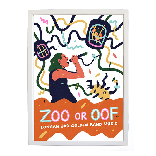 Longan Jar Golden Band Music – Classic Music Poster – wall art print – Zoo or Oof – pulsing EDM, electronic, dance – Music Stag