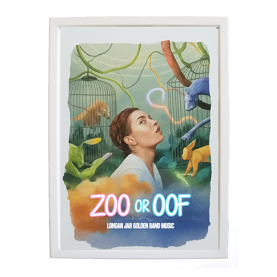 Longan Jar Golden Band Music – Contemporary Music Wall Art – wall art print – Zoo or Oof – pulsing EDM, electronic, dance – Music Stag