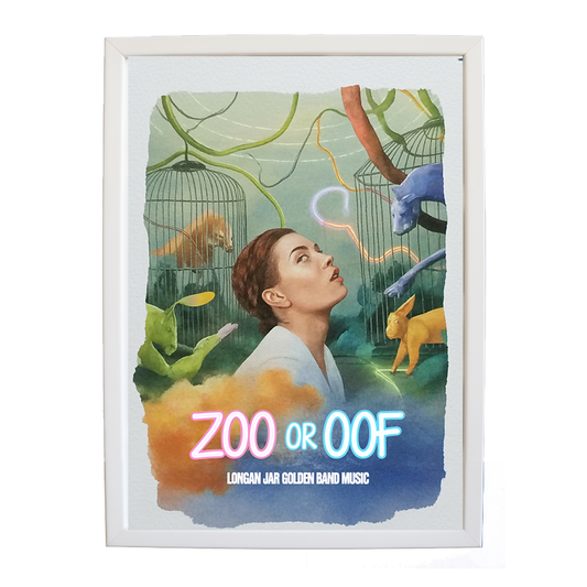 Longan Jar Golden Band Music – Contemporary Music Wall Art – wall art print – Zoo or Oof – pulsing EDM, electronic, dance – Music Stag