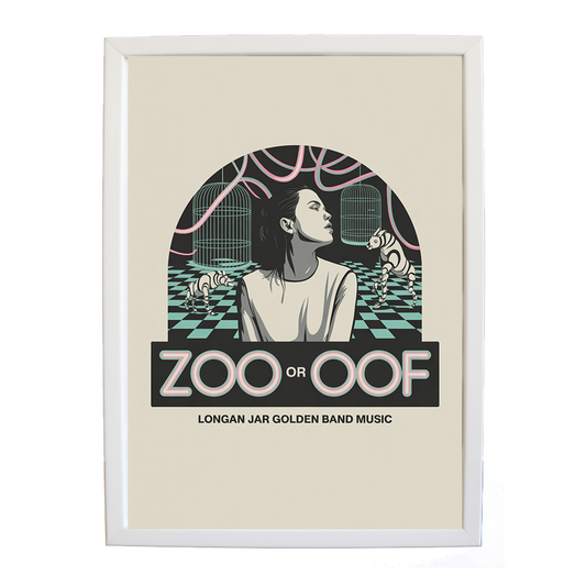 Longan Jar Golden Band Music – Retro Music Print – wall art print – Zoo or Oof – pulsing EDM, electronic, dance – Music Stag