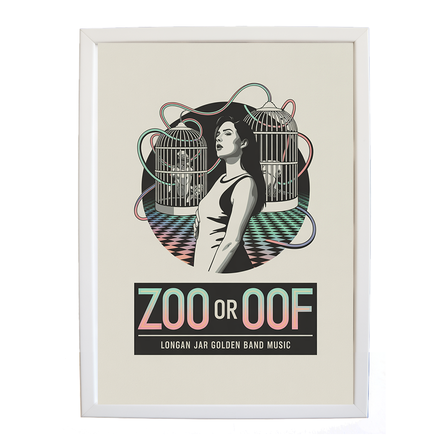 Longan Jar Golden Band Music – Music Wall Print – wall art print – Zoo or Oof – pulsing EDM, electronic, dance – Music Stag