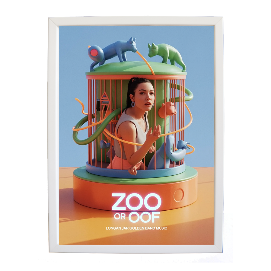 Longan Jar Golden Band Music – Vintage Music Poster – wall art print – Zoo or Oof – pulsing EDM, electronic, dance – Music Stag