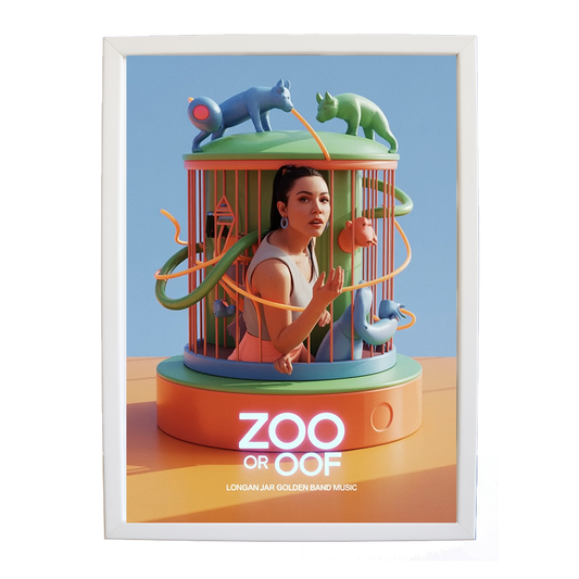 Longan Jar Golden Band Music – Vintage Music Poster – wall art print – Zoo or Oof – pulsing EDM, electronic, dance – Music Stag