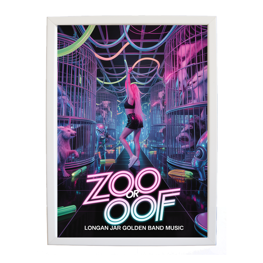 Longan Jar Golden Band Music – Contemporary Music Wall Art – wall art print – Zoo or Oof – pulsing EDM, electronic, dance – Music Stag