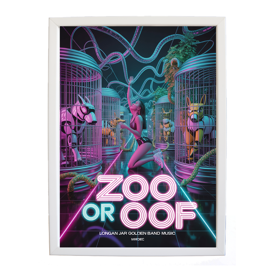 Longan Jar Golden Band Music – Creative Music Art Poster – wall art print – Zoo or Oof – pulsing EDM, electronic, dance – Music Stag