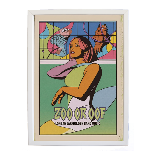 Longan Jar Golden Band Music – Album Art Print – wall art print – Zoo or Oof – pulsing EDM, electronic, dance – Music Stag