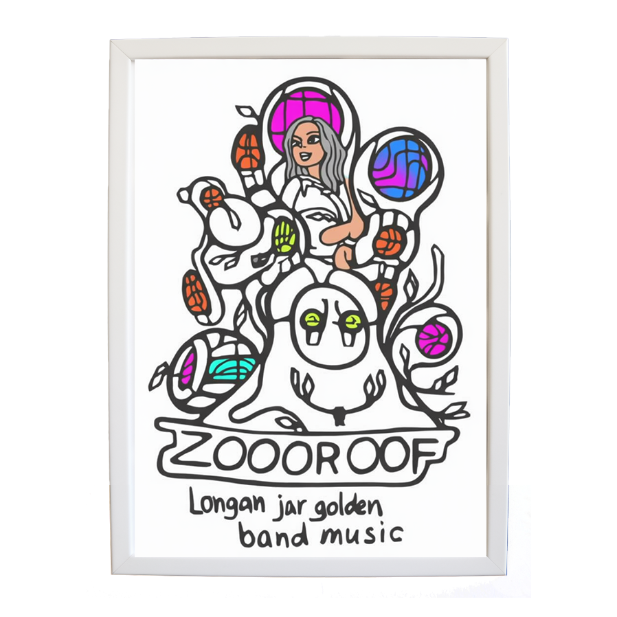 Longan Jar Golden Band Music – Music Art Print – wall art print – Zoo or Oof – pulsing EDM, electronic, dance – Music Stag