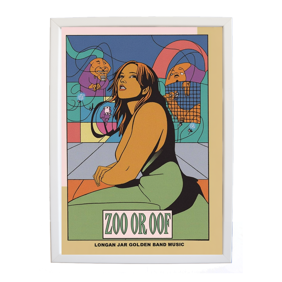 Longan Jar Golden Band Music – Music Poster – wall art print – Zoo or Oof – pulsing EDM, electronic, dance – Music Stag