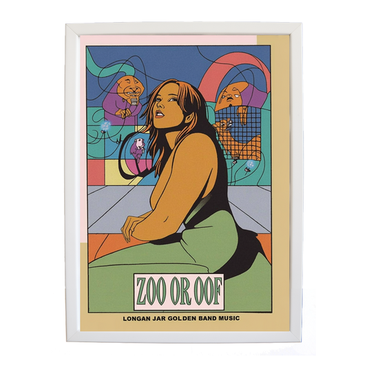 Longan Jar Golden Band Music – Music Poster – wall art print – Zoo or Oof – pulsing EDM, electronic, dance – Music Stag