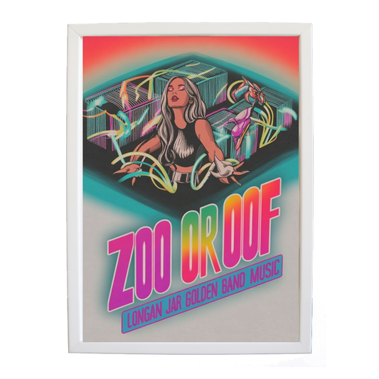 Longan Jar Golden Band Music – Music Lover Wall Print – wall art print – Zoo or Oof – pulsing EDM, electronic, dance – Music Stag