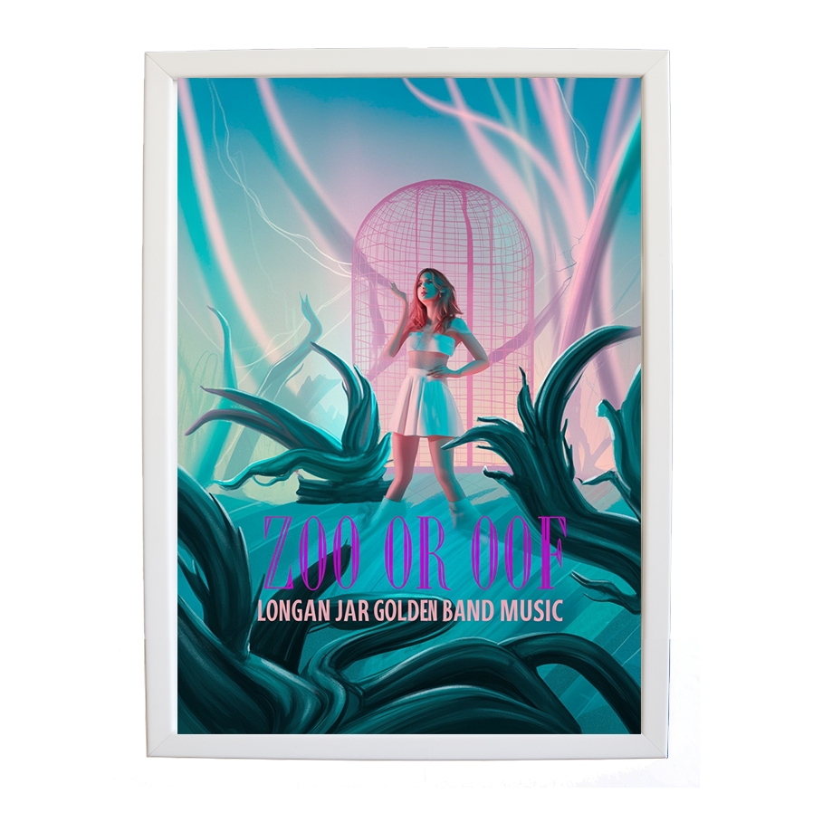 Longan Jar Golden Band Music – Music Inspired Artwork – wall art print – Zoo or Oof – pulsing EDM, electronic, dance – Music Stag