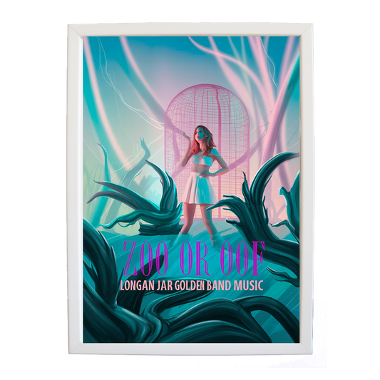 Longan Jar Golden Band Music – Music Inspired Artwork – wall art print – Zoo or Oof – pulsing EDM, electronic, dance – Music Stag