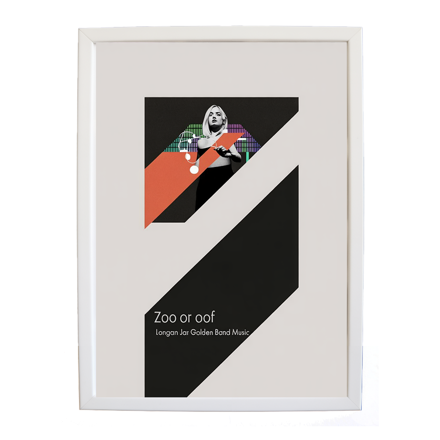 Longan Jar Golden Band Music – Abstract Music Art – wall art print – Zoo or Oof – pulsing EDM, electronic, dance – Music Stag