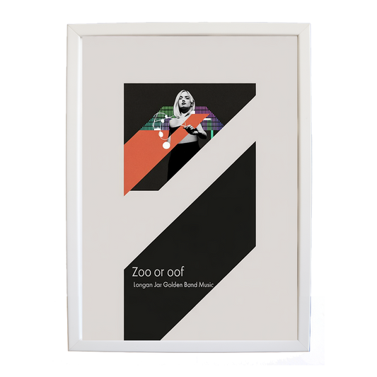 Longan Jar Golden Band Music – Abstract Music Art – wall art print – Zoo or Oof – pulsing EDM, electronic, dance – Music Stag