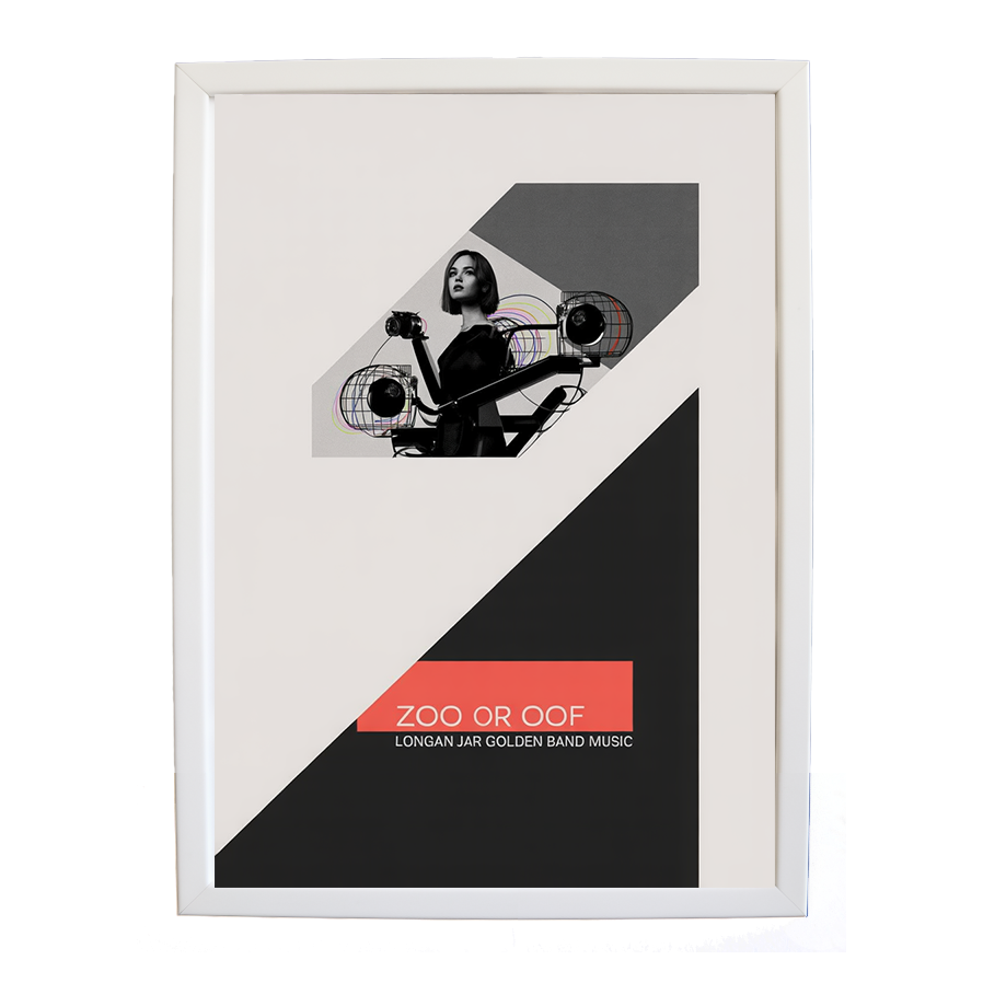 Longan Jar Golden Band Music – Minimalist Music Poster – wall art print – Zoo or Oof – pulsing EDM, electronic, dance – Music Stag