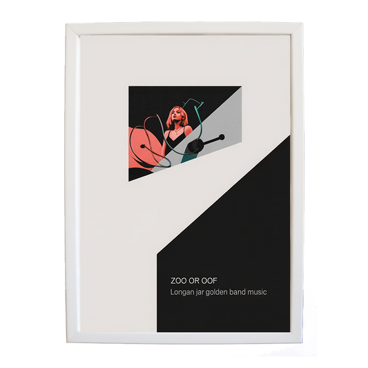 Longan Jar Golden Band Music – Sound Inspired Wall Print – wall art print – Zoo or Oof – pulsing EDM, electronic, dance – Music Stag