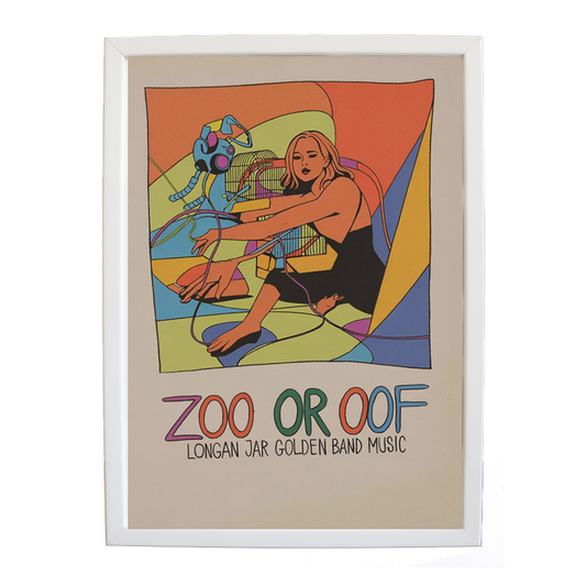 Longan Jar Golden Band Music – Expressive Music Print – wall art print – Zoo or Oof – pulsing EDM, electronic, dance – Music Stag