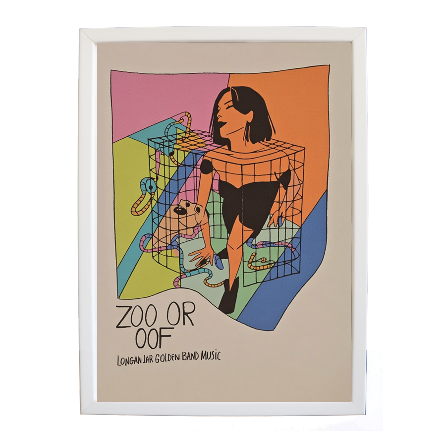 Longan Jar Golden Band Music – Music Room Wall Art – wall art print – Zoo or Oof – pulsing EDM, electronic, dance – Music Stag