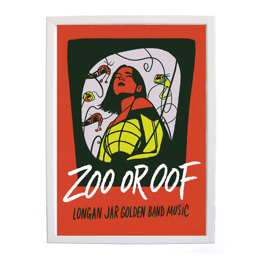 Longan Jar Golden Band Music – Song Art Print – wall art print – Zoo or Oof – pulsing EDM, electronic, dance – Music Stag