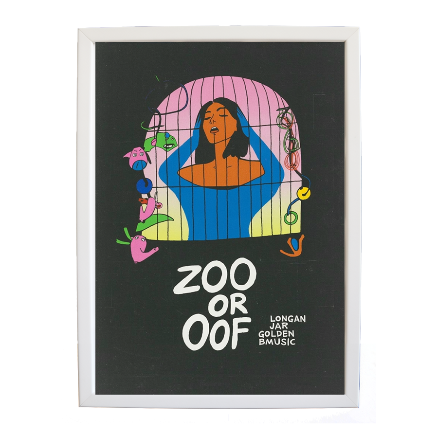 Longan Jar Golden Band Music – Modern Music Poster – wall art print – Zoo or Oof – pulsing EDM, electronic, dance – Music Stag