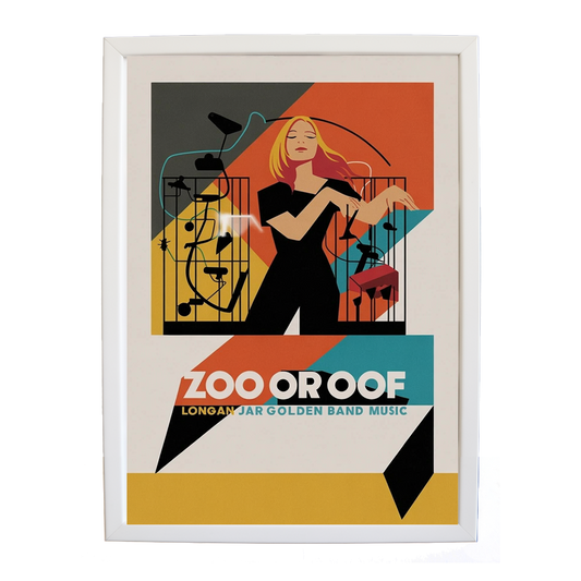 Longan Jar Golden Band Music – Song Inspired Art Print – wall art print – Zoo or Oof – pulsing EDM, electronic, dance – Music Stag