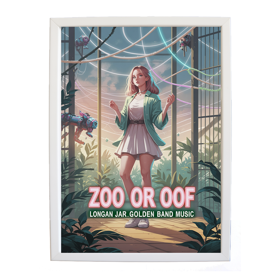 Longan Jar Golden Band Music – Artistic Music Wall Decor – wall art print – Zoo or Oof – pulsing EDM, electronic, dance – Music Stag