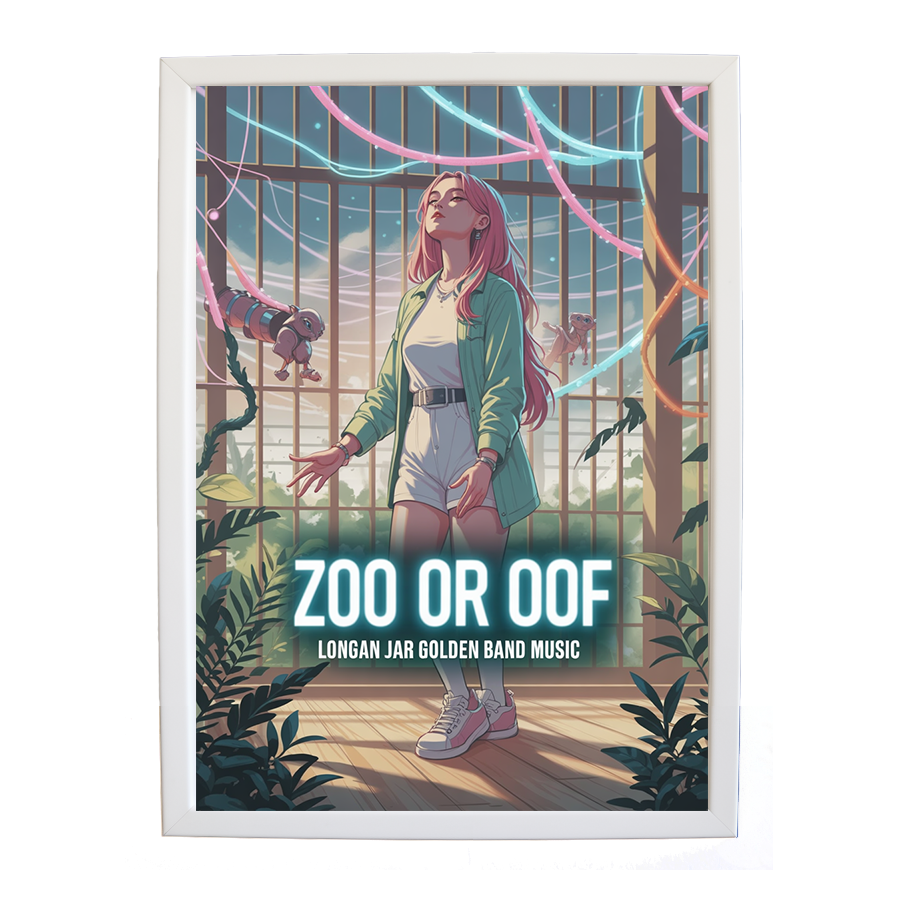 Longan Jar Golden Band Music – Music Illustration Print – wall art print – Zoo or Oof – pulsing EDM, electronic, dance – Music Stag