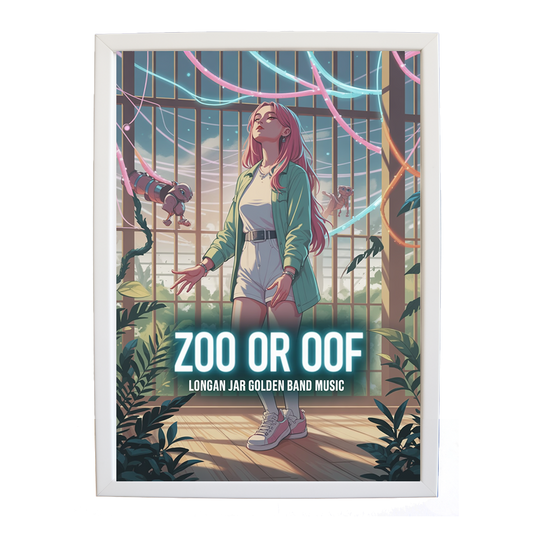 Longan Jar Golden Band Music – Music Illustration Print – wall art print – Zoo or Oof – pulsing EDM, electronic, dance – Music Stag