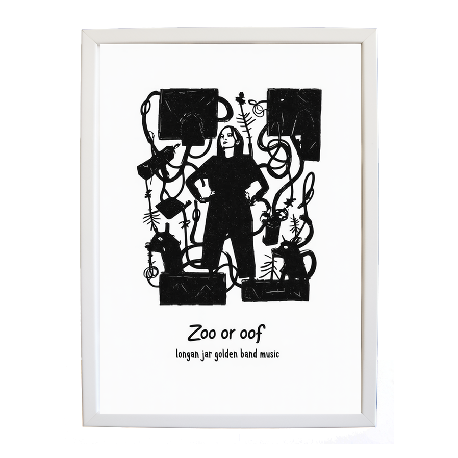 Longan Jar Golden Band Music – Vintage Music Poster – wall art print – Zoo or Oof – pulsing EDM, electronic, dance – Music Stag