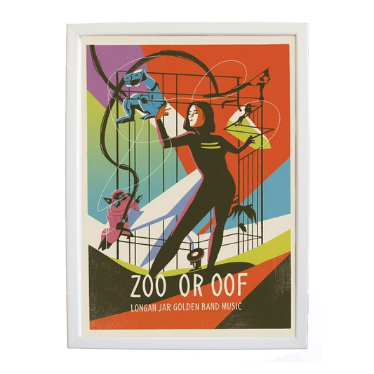 Longan Jar Golden Band Music – Soundwave Wall Print – wall art print – Zoo or Oof – pulsing EDM, electronic, dance – Music Stag