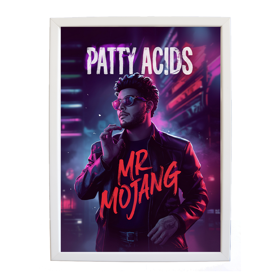 Mr Mojang – Music Canvas Print – wall art print – Patty Acids – Dark Pop / R&B. electronic, ambient pop, cinematic
inspired by The Weeknd – Music Stag